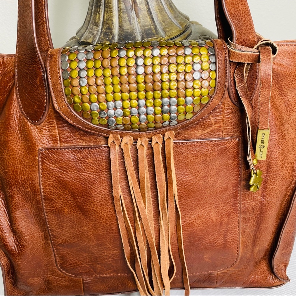 Lucky Brand Tan Tote with Sequin Flap - Picture 3 of 15